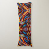 Abstrakt Swirl Blue Red Flames Seitenschläferkissen (Vorderseite Vertikal)