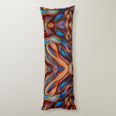 Abstrakt Swirl Blue Red Flames Seitenschläferkissen (Rückseite (Vertikal))
