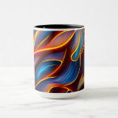 Abstrakt Swirl Blue Red Flames Tasse (Zentrum)
