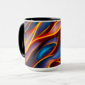 Abstrakt Swirl Blue Red Flames Tasse (Vorderseite Links)