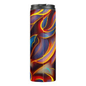 Abstrakt Swirl Blue Red Flames Thermosbecher (Rückseite)