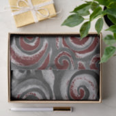 Abstrakt Swirl-Gray Maroon Seidenpapier (Geschenk)