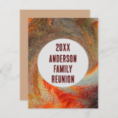 Abstrakt Swirl Groovy Family Wiedersehen Einladung (Vorne/Hinten)