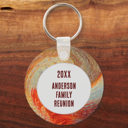 Abstrakt Swirl Groovy Jährliche Wiedersehen Schlüsselanhänger (Vorderseite)