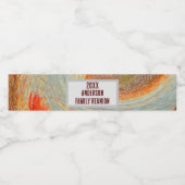 Abstrakt Swirl Groovy Vibrant Family Wiedersehen Wasserflaschenetikett (Einzelnes Label)