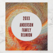 Abstrakt Swirl Groovy Vibrant Family Wiedersehen Weinetikett (Einzelnes Label)