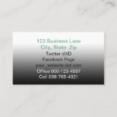 Abstrakt Techno Dreamy Green Yellow Sweep Visitenkarte (Rückseite)