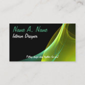 Abstrakt Techno Dreamy Green Yellow Sweep Visitenkarte (Vorderseite)