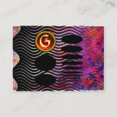 ABSTRAKT TECHNO MONOGRAM Red ruby Visitenkarte (Rückseite)