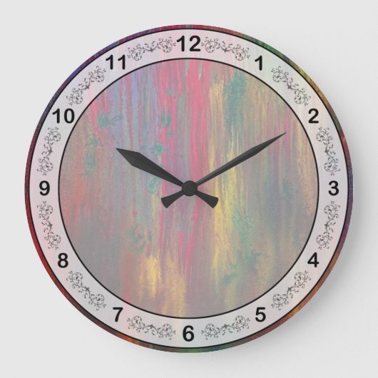 Abstrakt - Tempera - Nachtfall Große Wanduhr (Vorderseite)