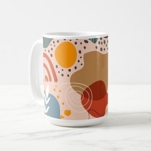 Abstrakt Teracotta Kaffeetasse (Vorderseite Links)