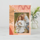 Abstrakt Terracotta Design Foto Happy Holidays (Stehend Vorderseite)