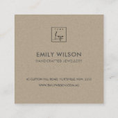 ABSTRAKT TERRACOTTA RED KRAFT SCANDI DANKE QUADRATISCHE VISITENKARTE (Rückseite)