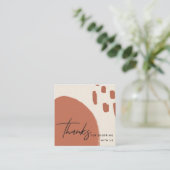 ABSTRAKT TERRACOTTA RED KRAFT SCANDI DANKE QUADRATISCHE VISITENKARTE (Stehend Vorderseite)