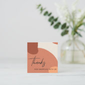 ABSTRAKT TERRACOTTA RED KRAFT SCANDI DANKE QUADRATISCHE VISITENKARTE (Stehend Vorderseite)