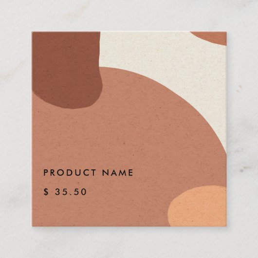 ABSTRAKT TERRACOTTA RED KRAFT SCANDI PRICE TAG (Vorderseite)