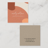 ABSTRAKT TERRACOTTA RED ORANGE KRAFT SCANDI QUADRATISCHE VISITENKARTE (Vorne/Hinten)