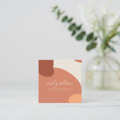 ABSTRAKT TERRACOTTA RED ORANGE KRAFT SCANDI QUADRATISCHE VISITENKARTE (Stehend Vorderseite)