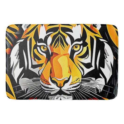 Abstrakt Tiger Art Badematte (Vorderseite)