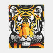 Abstrakt Tiger Art Fleecedecke (Vorderseite)