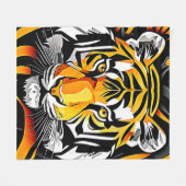 Abstrakt Tiger Art Fleecedecke (Vorderseite (Horizontal))