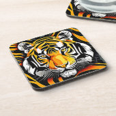Abstrakt Tiger Art Getränkeuntersetzer (Linke Seite)