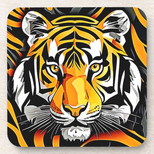 Abstrakt Tiger Art Getränkeuntersetzer (Vorderseite)