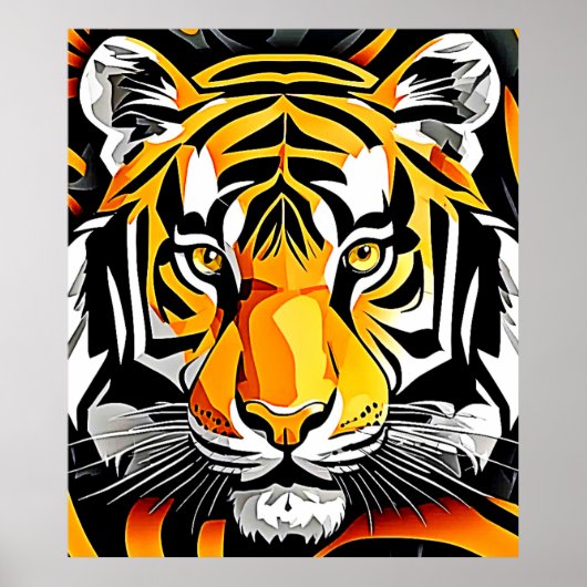 Abstrakt Tiger Art Poster (Vorne)