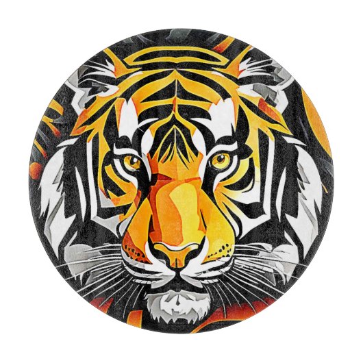 Abstrakt Tiger Art Schneidebrett (Vorderseite)