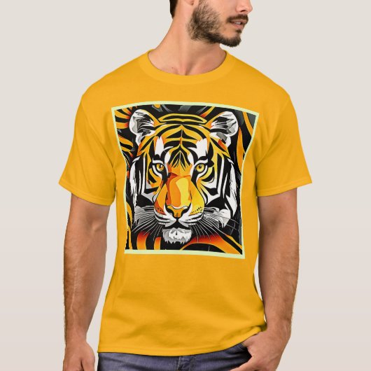 Abstrakt Tiger Art T-Shirt (Vorderseite)