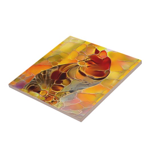 Abstrakt Tiger Cat Keramik Tile Fliese (Seite)