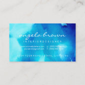 Abstrakt Tinte Blue Ocean Sea Ombre Visitenkarte (Rückseite)