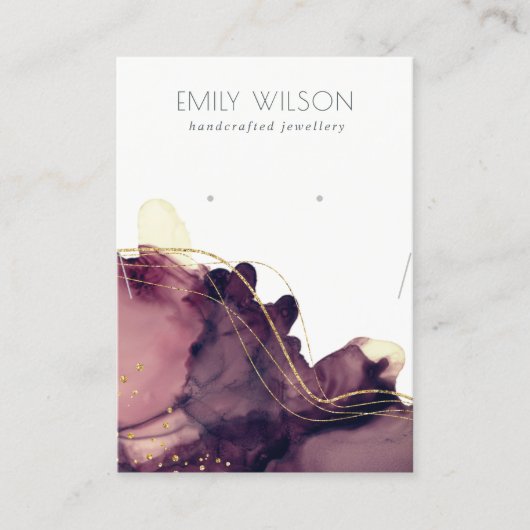 Abstrakt-Tinte-Gold-Maroon-Fußleiste Visitenkarte (Vorderseite)