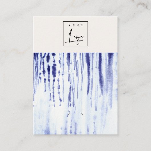 Abstrakt-Tintenklassehalter für blaue Linien-Logo Visitenkarte (Vorderseite)