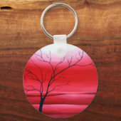 Abstrakt Tree Red Sky Schlüsselanhänger (Vorderseite)