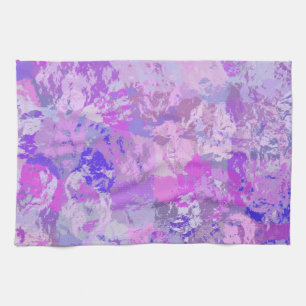 Abstrakt Trendy Camouflage Rosa Lila Blau Geschirrtuch