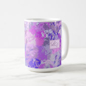 Abstrakt Trendy Camouflage Rosa Lila Blau Kaffeetasse (VorderseiteRechts)