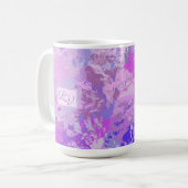 Abstrakt Trendy Camouflage Rosa Lila Blau Kaffeetasse (Vorderseite Links)