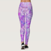 Abstrakt Trendy Camouflage Rosa Lila Blau Leggings (Rückseite)