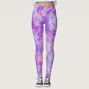 Abstrakt Trendy Camouflage Rosa Lila Blau Leggings