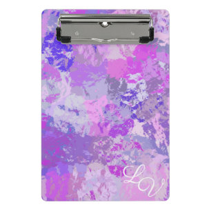 Abstrakt Trendy Camouflage Rosa Lila Blau Mini Klemmbrett