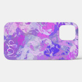 Abstrakt Trendy Camouflage Rosa Lila blaues Herz Case-Mate iPhone Hülle (Rückseite (Horizontal))