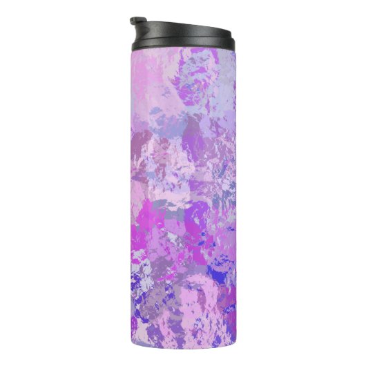 Abstrakt Trendy Camouflage Rosa Lila Thermosbecher (Nach rechts gedreht)