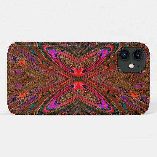 Abstrakt Trippy Orange und Magenta Butterfly Case-Mate iPhone Hülle (Rückseite (Horizontal))