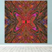 Abstrakt Trippy Orange und Magenta Butterfly Leinwanddruck (Insitu (Holzboden))