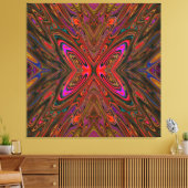 Abstrakt Trippy Orange und Magenta Butterfly Leinwanddruck (Insitu (Wohnzimmer))