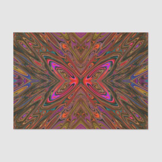 Abstrakt Trippy Orange und Magenta Butterfly Seidenpapier (Vorderseite)