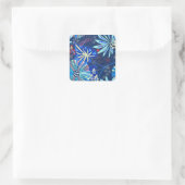 Abstrakt tropisch quadratischer aufkleber (Tasche)