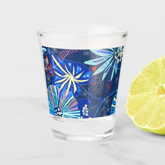 Abstrakt tropisch schnapsglas (Vorderseite)