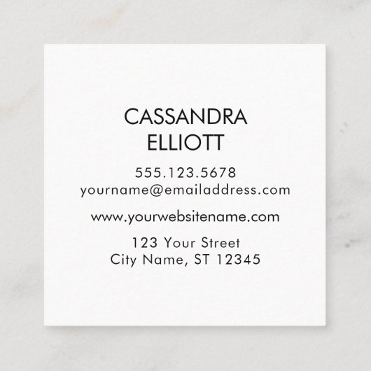 Abstrakt Türkis & Gold Alkohol Tinte Flüssigkeiten Quadratische Visitenkarte (Rückseite)